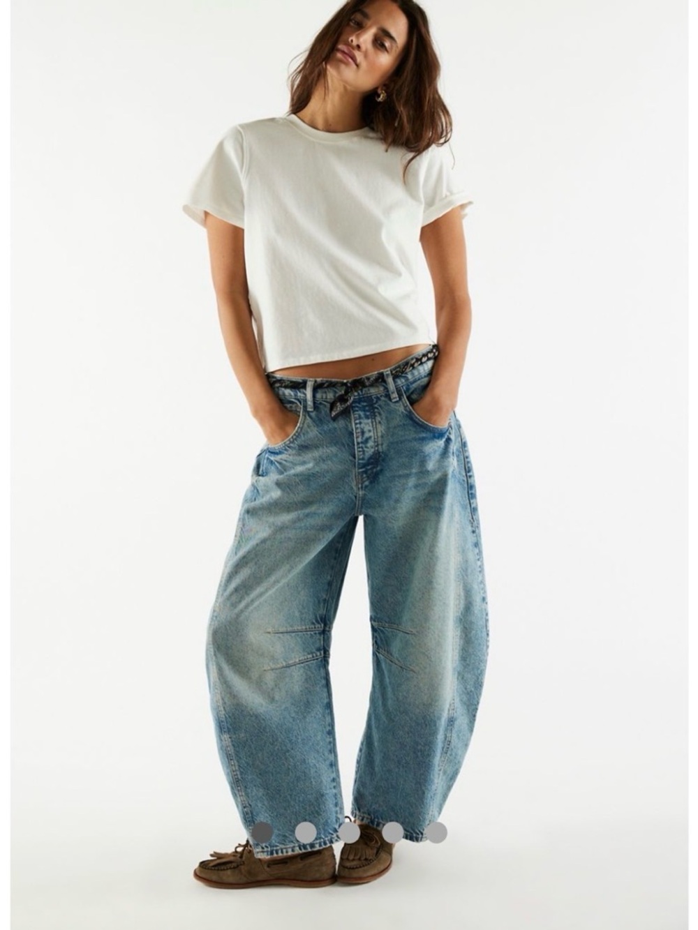 Free People Light Blue Washed Barrel Jeans We The Free Mid Rise